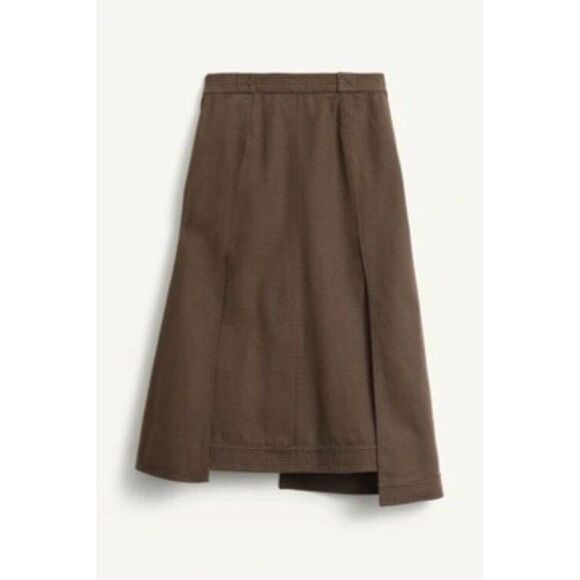 Zara SRPLS Womens Wrap Skirt Size XS Brown Midi Belted 9202/213 NWT - Picture 4 of 12